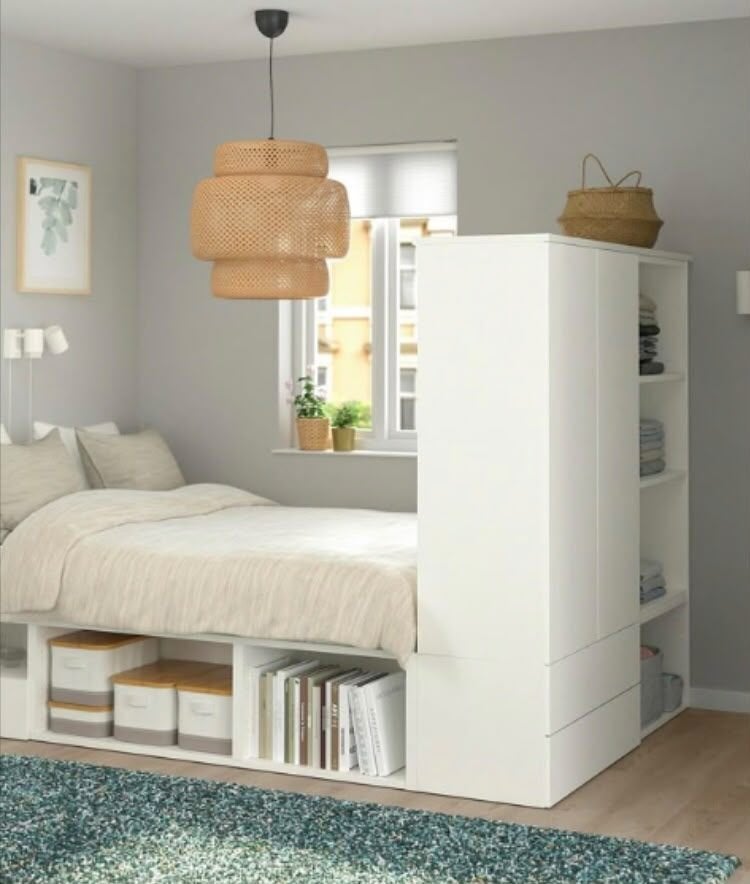 IKEA PLATSA bed en kast combinatie - wit, Ophalen, Overige materialen, Wit, 140 cm