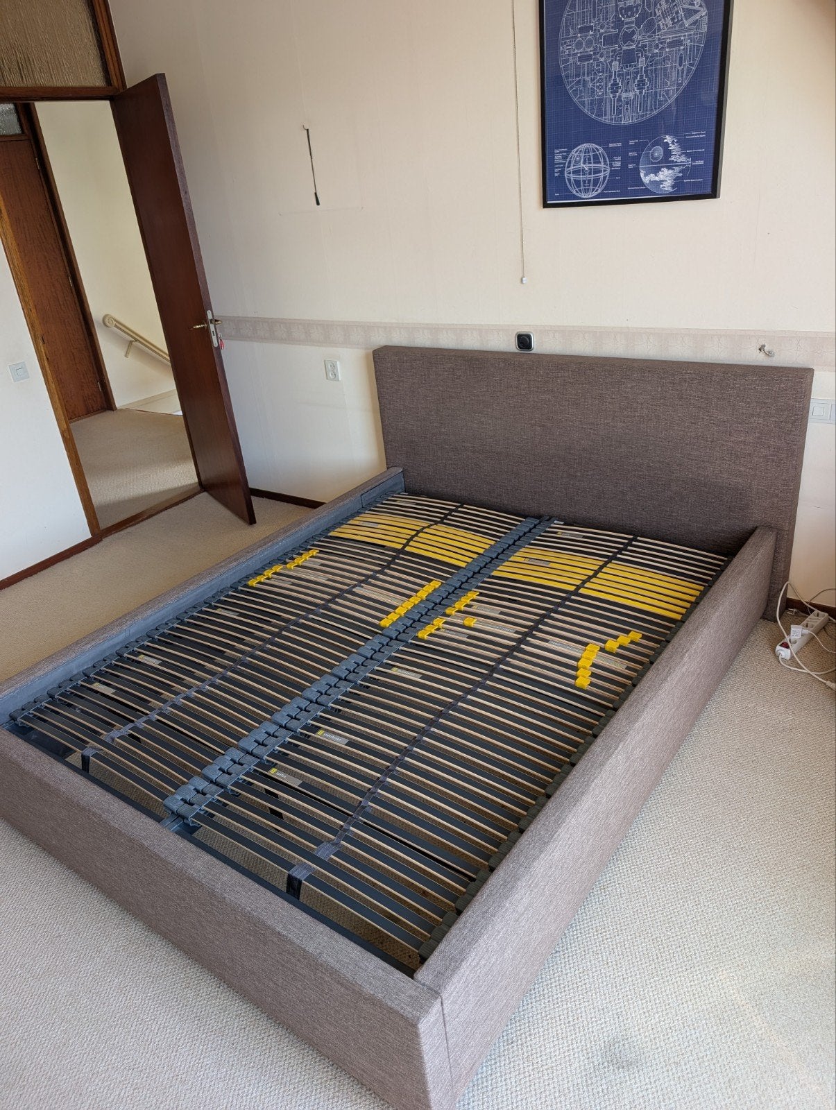 Boxspring 160x210 cm met lattenbodems (zonder matras), Ophalen