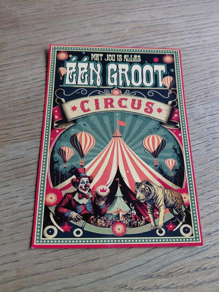30 jaar Boomerang ansichtkaart 1993-2023. Een groot circus, Ophalen of Verzenden, 1980 tot heden, Ongelopen, Ambachten of Beroep