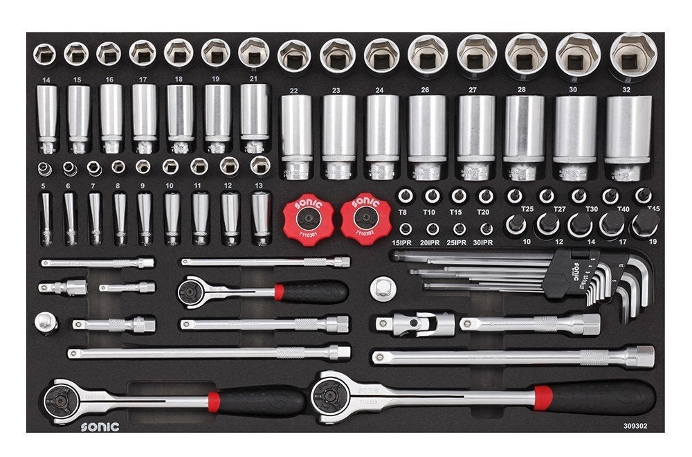 SONIC doppenset 1/4"+ 3/8" + 1/2" metrisch 93-delig SFS, Auto diversen, ., Nieuw, Ophalen of Verzenden, .