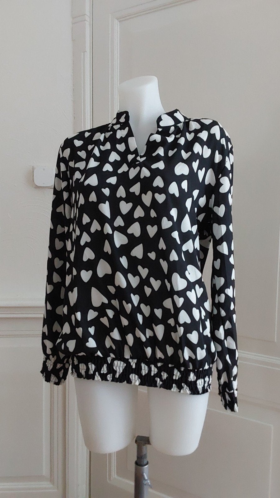 Sophia Perla top met hartjesprint - Maat XL, ., Zwart, Maat 46/48 (XL) of groter, Ophalen of Verzenden