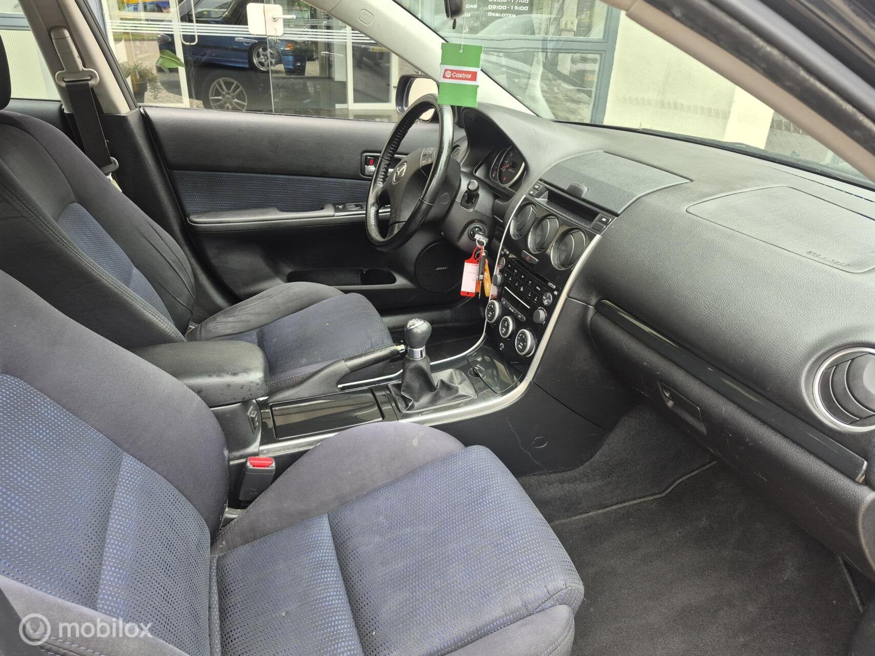 Mazda 6 Sportbreak 1.8i Touring '08|Airco|LEZEN!, Auto's, Mazda, Stof, 4 cilinders, 6 sportbreak, Zwart
