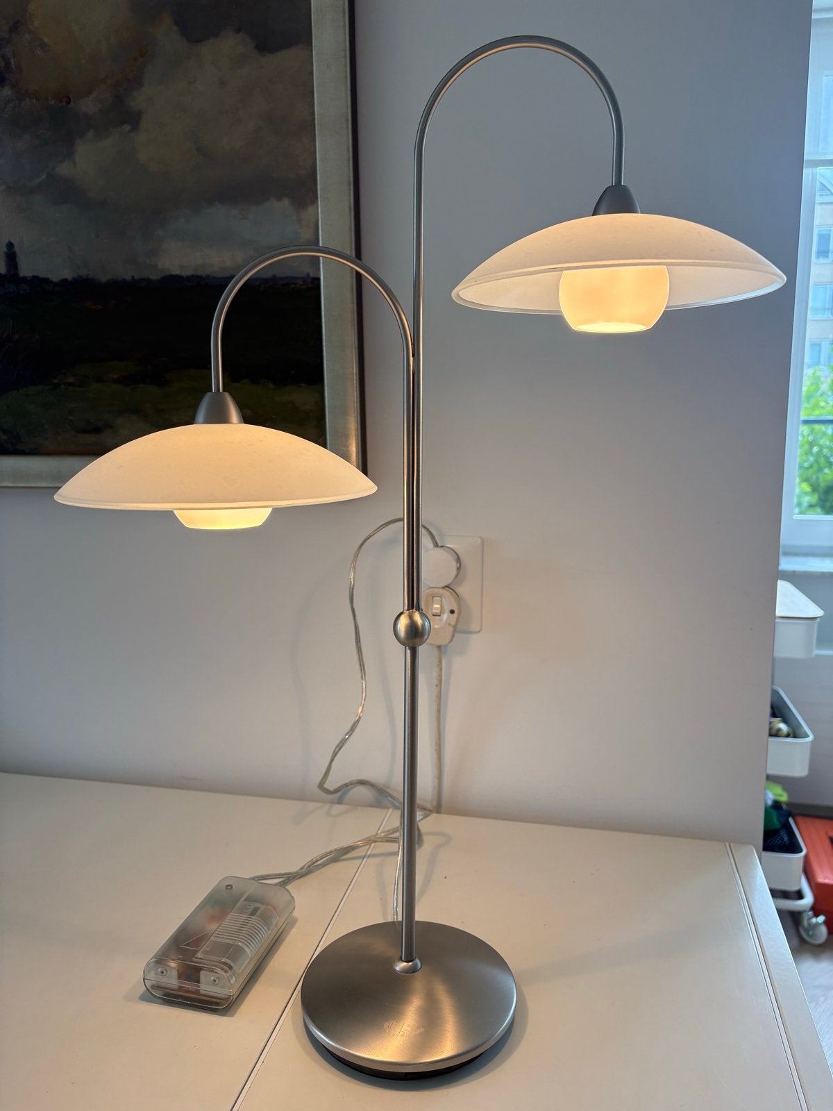 Steinhauer Tafellamp 2930ST - Geborsteld staal met glas, Ophalen, Steinhauer, Gebruikt, 61 cm