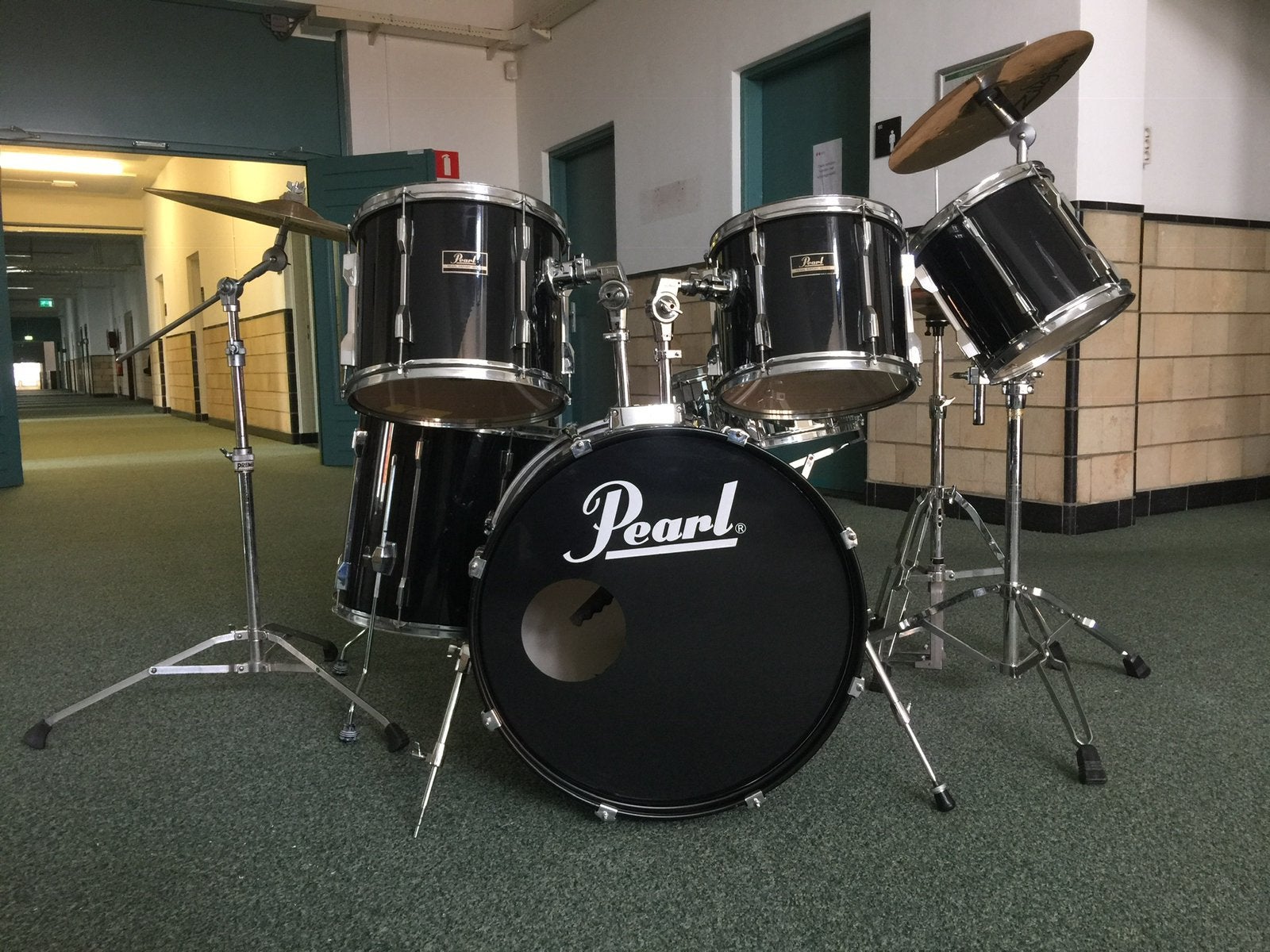 Pearl Export drumstel met hardware, Muziek en Instrumenten, Drumstellen en Slagwerk, Gebruikt, Pearl, Ophalen
