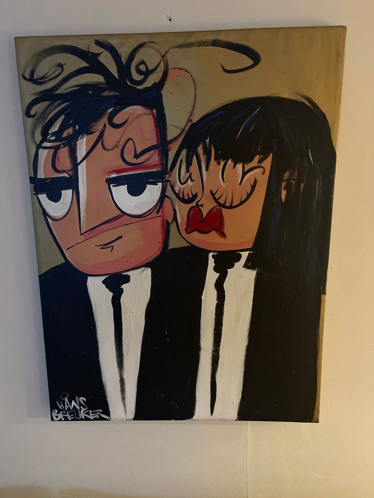 Hans Breuker - Pulp Fiction geïnspireerd schilderij, Ophalen of Verzenden