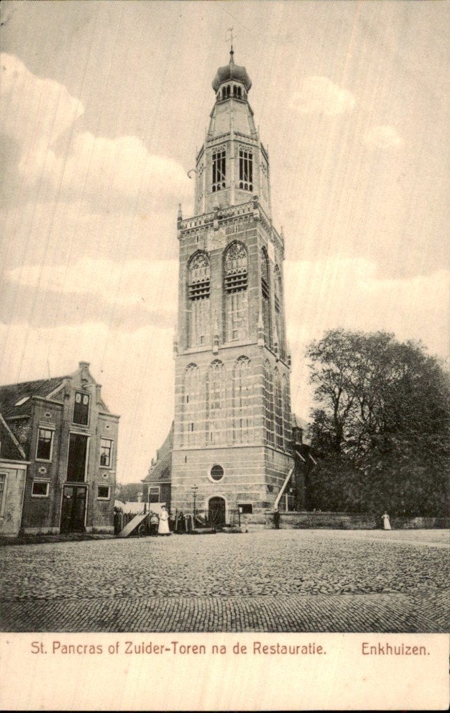 Enkhuizen - St. Pancras (Zuider-Toren) - na de Restauratie, Ophalen of Verzenden, Voor 1920, Ongelopen, Noord-Holland