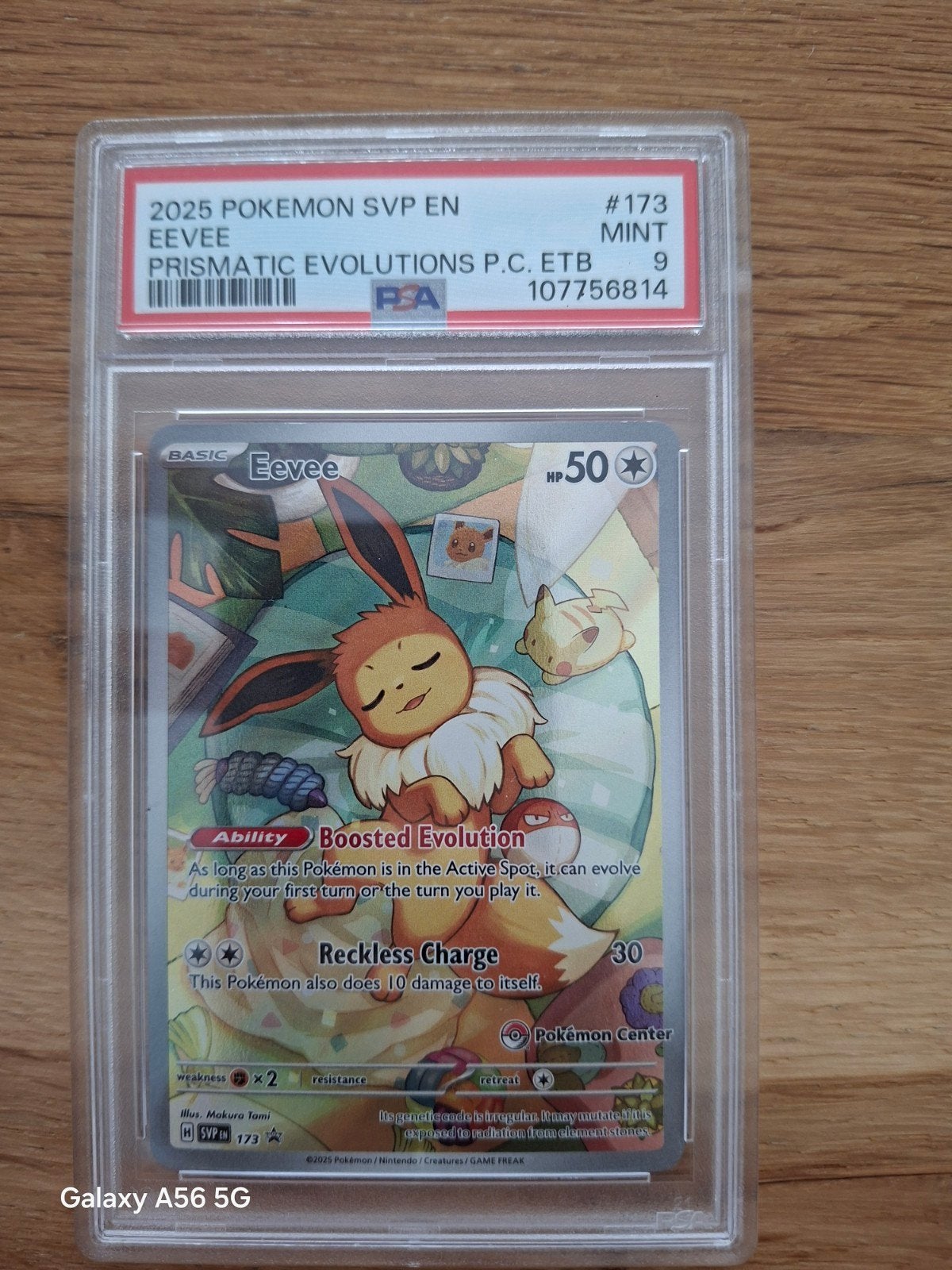 Eevee Prismatic Evolutions Pokémon Center ETB PSA 9 MINTt, Ophalen of Verzenden