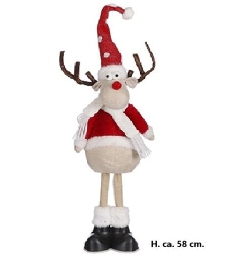 Hert rendier rood Kerstdecoratie H.58, Verzenden, Nieuw, Kerst of Sinterklaas