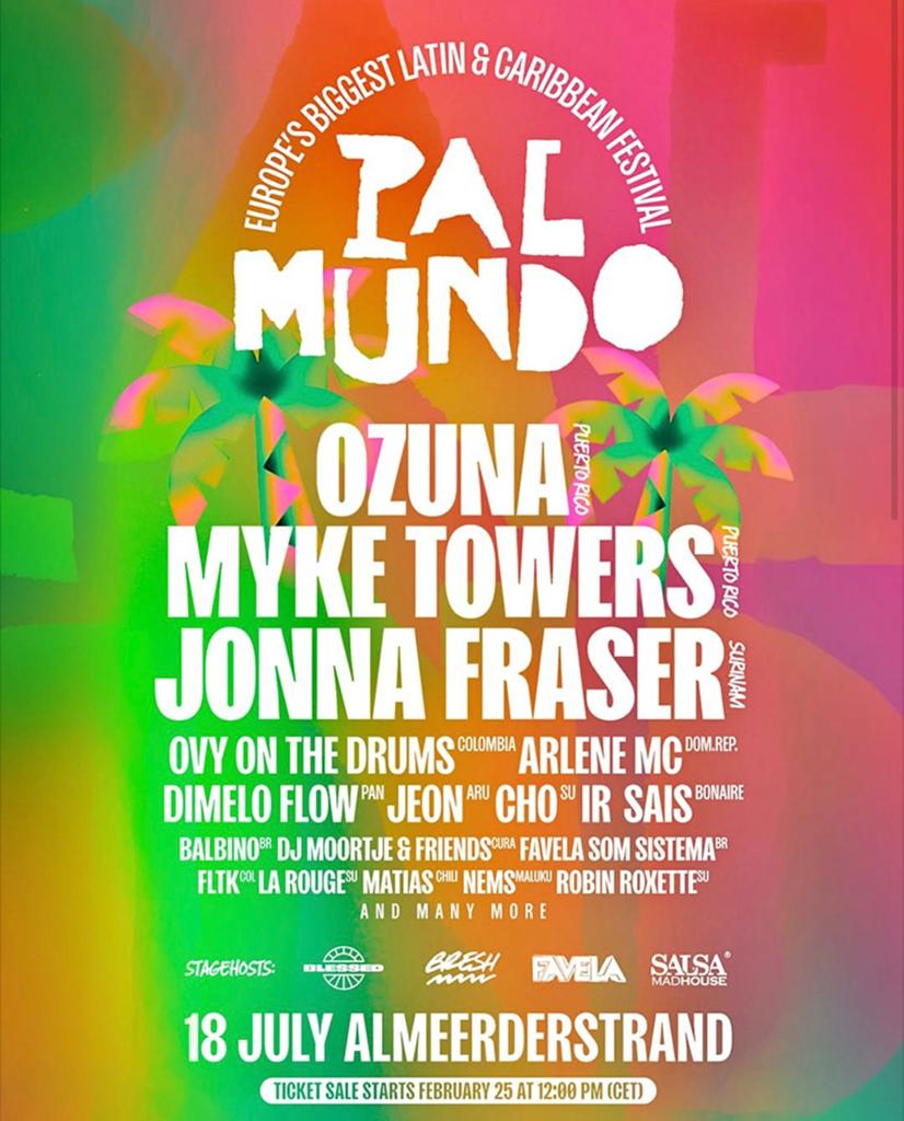 Pal Mundo 18 juli 2026 12:00 almeerderstrand €90, Tickets en Kaartjes, Evenementen en Festivals, Eén persoon