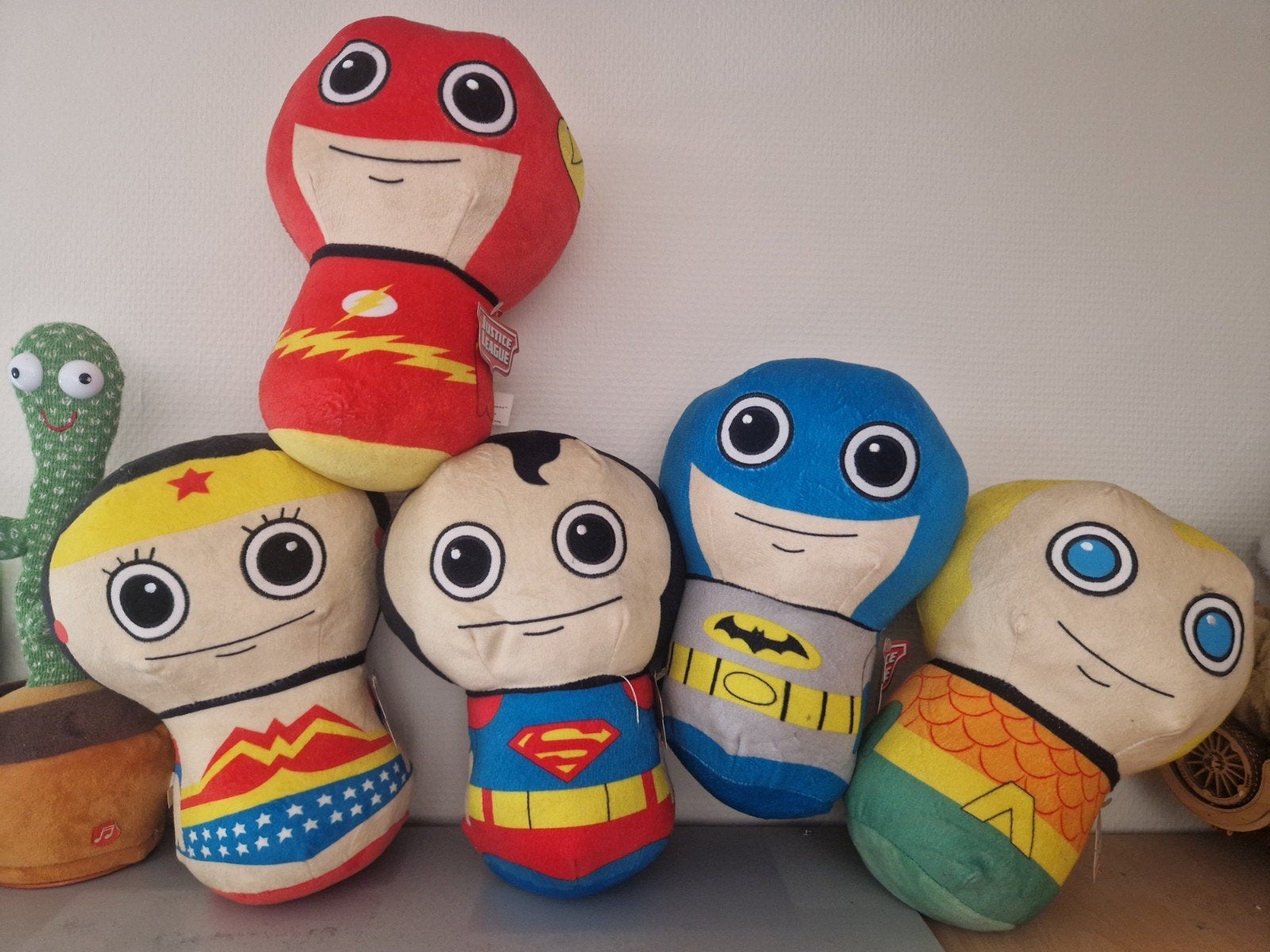 Set van 5 DC Comics Superhelden Knuffels - Zo goed als nieuw, Overige merken, Overige karakters, Overige typen, Ophalen of Verzenden