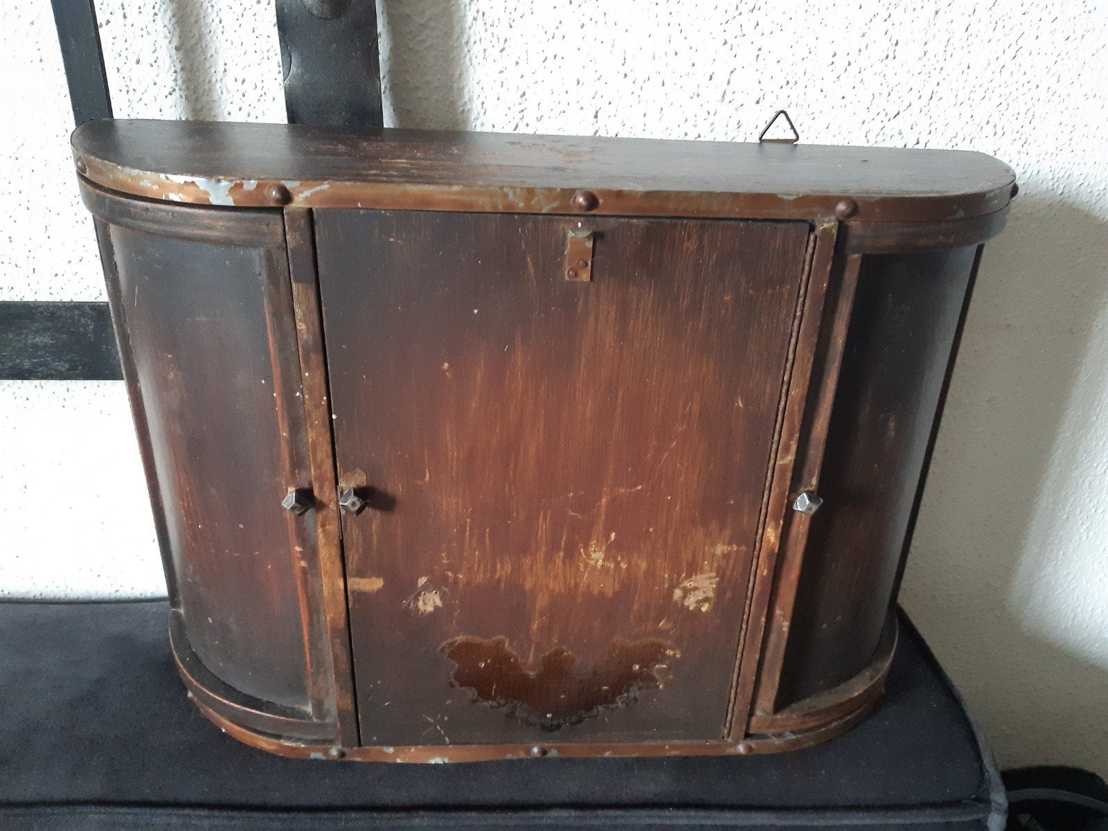 Kl shabby kastje 3deurs, stoer brocante,knus sober, Ophalen of Verzenden