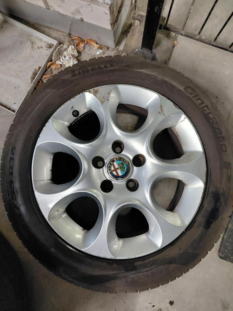 Alfa Romeo 159Velgen met Pirelli Cinturato All Season Banden, Auto-onderdelen, Ophalen, 16 inch, Banden en Velgen, All Season