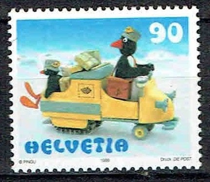 Zwitserland 1999 Postbode op Sneeuwscooter, Verzenden, Gestempeld, Dier of Natuur