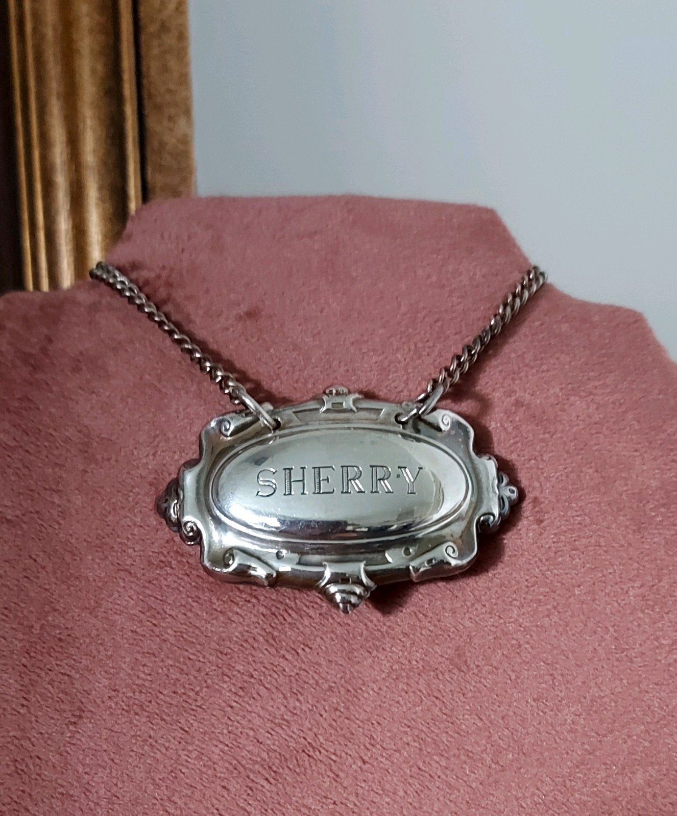 Mooi! Vintage decanteerlabel - karafhanger Sherry, Ophalen of Verzenden