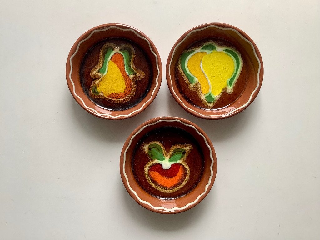 3 vintage terracotta schaaltjes - Made in Germany, Ophalen of Verzenden