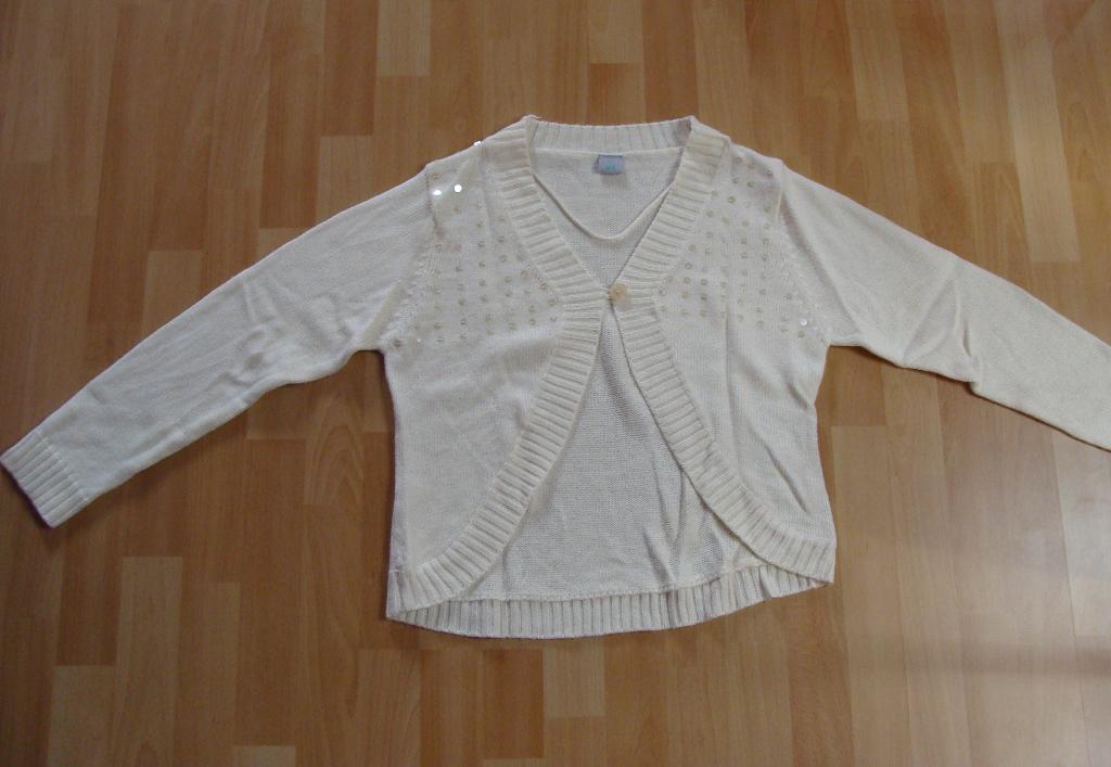 Creme vest met lovertjes, Wit, Maat 42/44 (L), Ophalen of Verzenden, Zo goed als nieuw