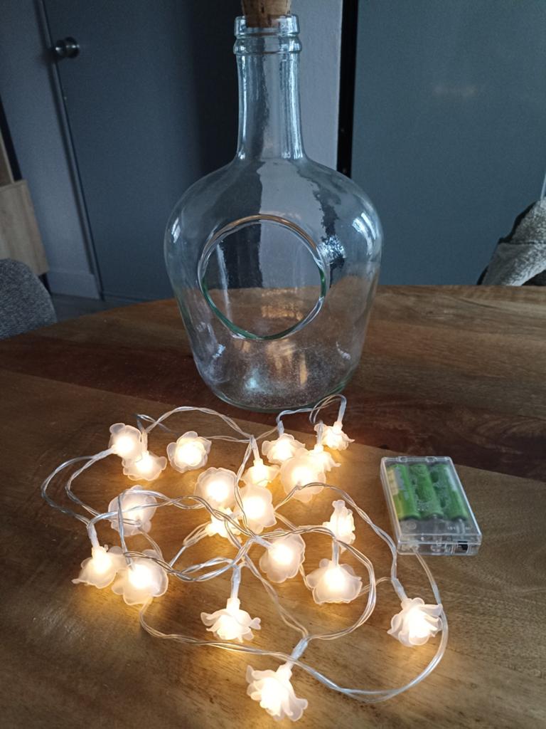 Glazen fles met batterijverlichting verlichting, Ophalen of Verzenden
