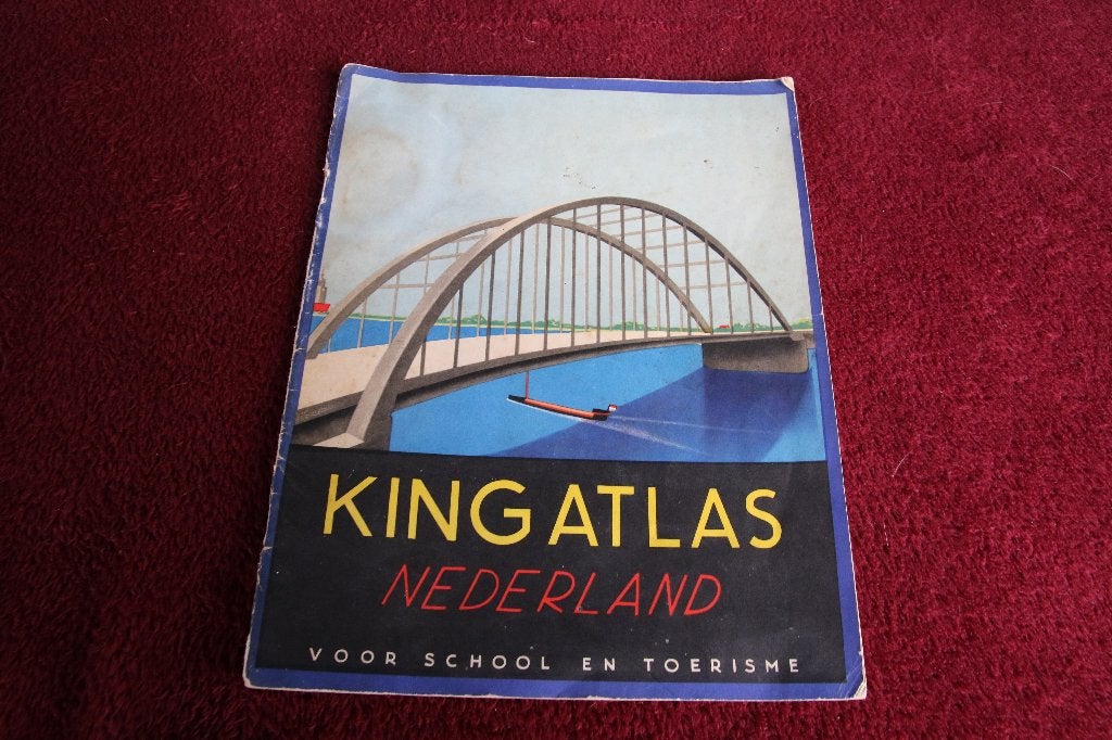 King atlas  Nederland. Voor school en toerisme, Gelezen, Ophalen of Verzenden, Landkaart, 1800 tot 2000