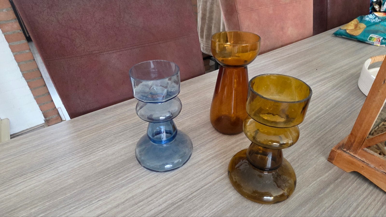 3 mooie antieke hyacinten glazen, Ophalen, Glas