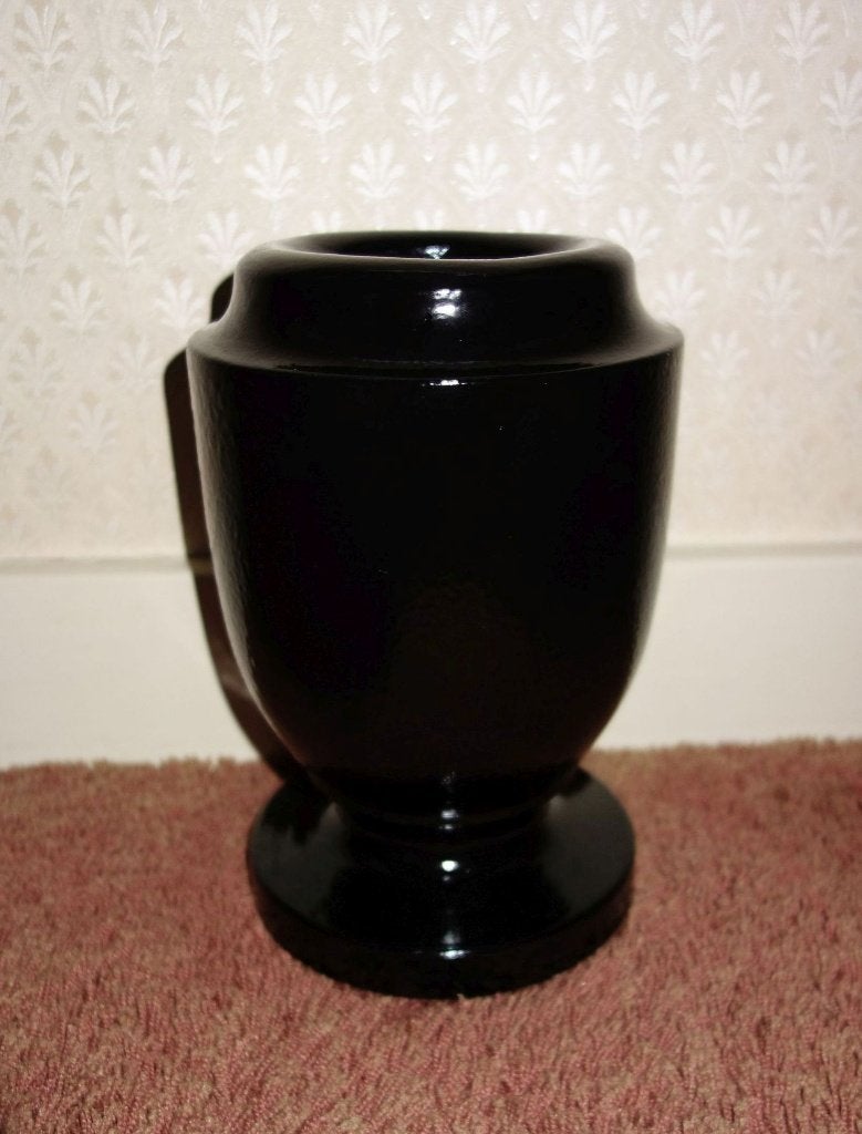 Grafvaas marmer zwart 26 cm, Ophalen