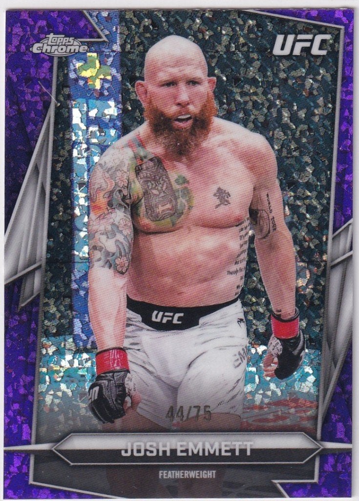Josh Emmett Purple Mini-Diamond Refractor #141 /75, Topps Chrome, Verzenden, Nieuw, Overige sporten