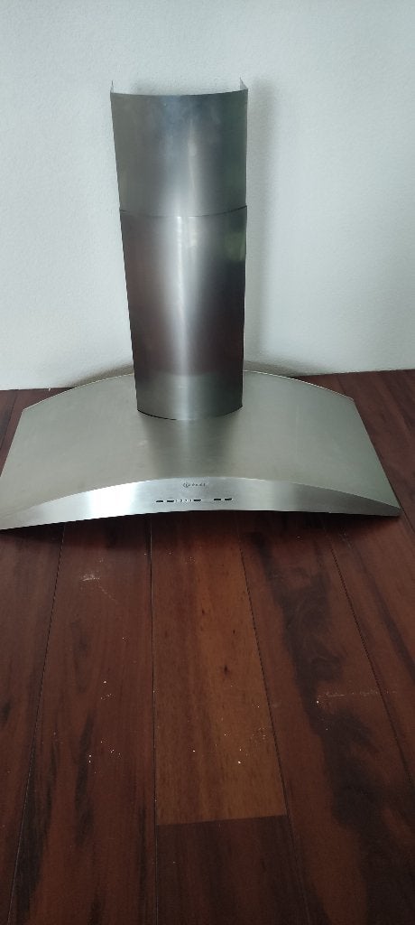 Bauknecht DDLF 3790 RVS Wandafzuigkap + Schacht, Witgoed en Apparatuur, Afzuigkappen, Ophalen, Gebruikt, Wandschouwkap, Motor