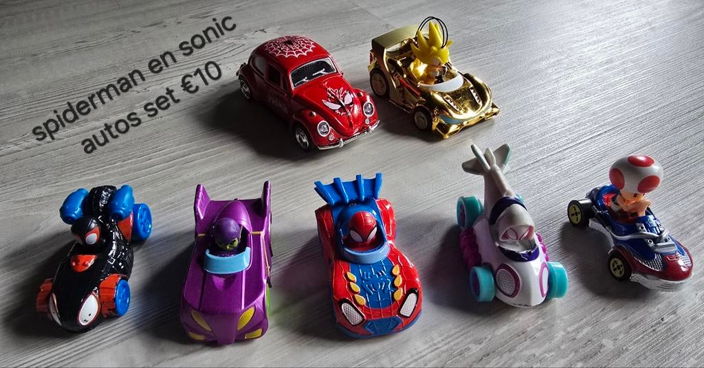 Spiderman en sonic autos, Ophalen, Zo goed als nieuw
