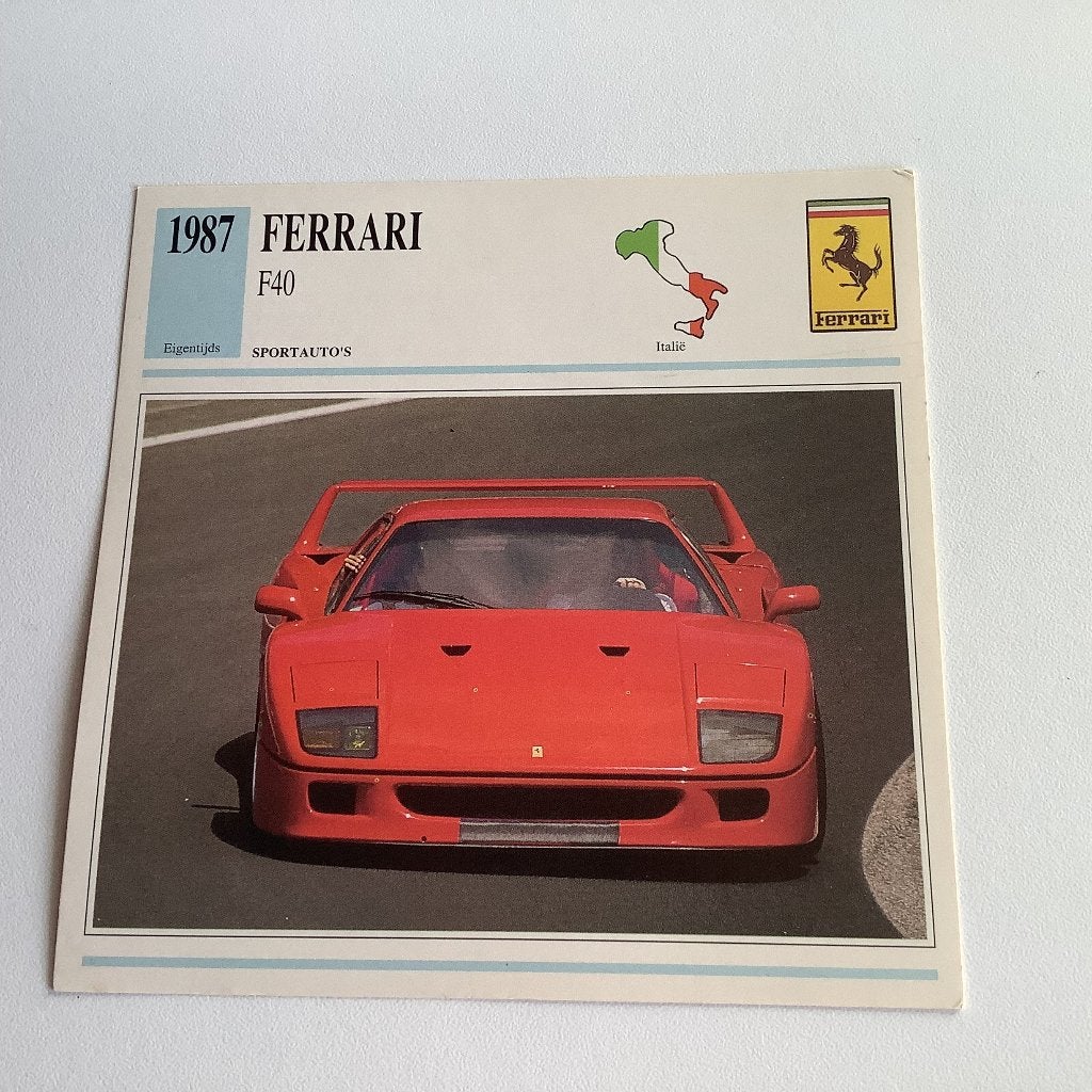 Ferrari F40 autokaart, Boeken, Ophalen of Verzenden, Zo goed als nieuw, Ferrari