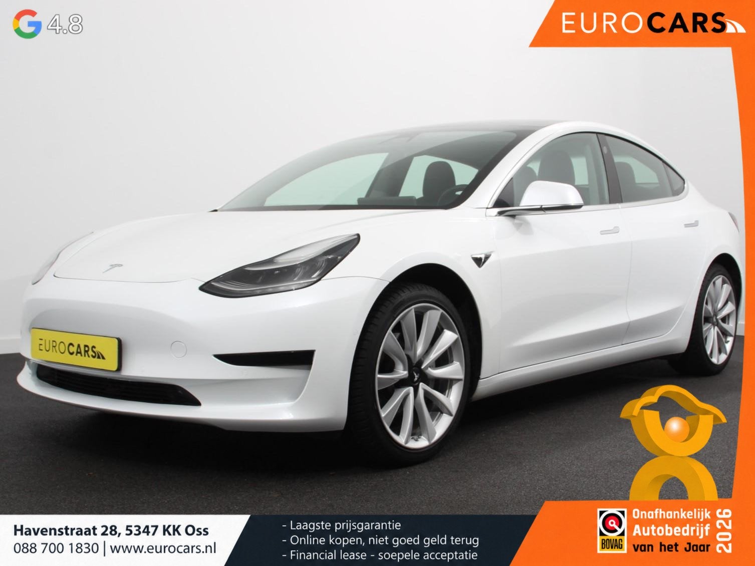 Tesla Model 3 Standard RWD Plus 60 kWh SOH 86% Panorama dak, Auto's, Automaat, Dealer onderhouden, Gebruikt, Zwart