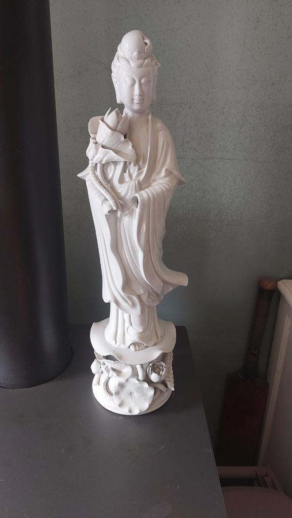 Antiek Chinees Wit Porselein Kuan-yin Beeldje, Dehua, Ophalen