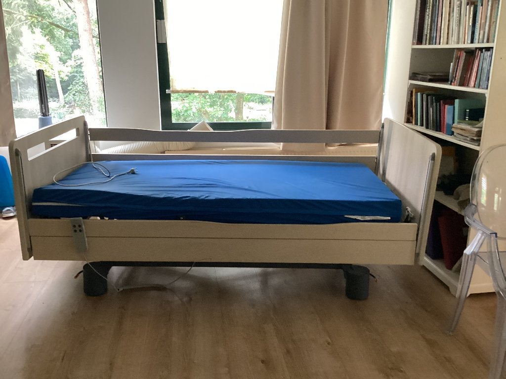 Hoog Laag Bed, Ophalen, Eenpersoons, 210 cm, Crème