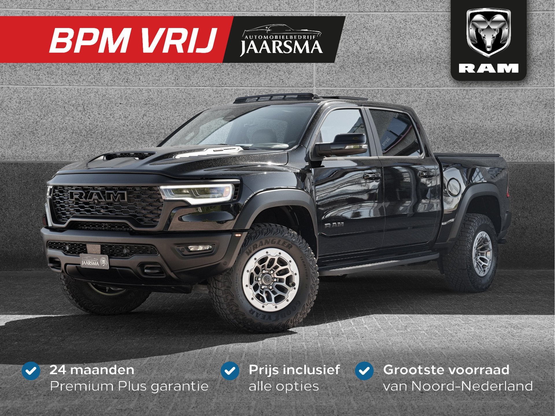 Dodge Ram 1500 RHO 549pk Hurricane High Output CrewCab |BPM-, Auto's, Automaat, Zwart, 24 maanden, Zwart