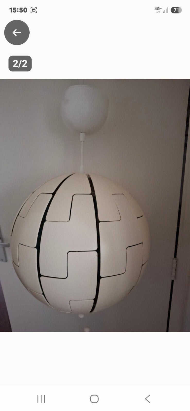 IKEA PS 2014 Hanglamp - Wit/Turquoise, Veranderbare Vorm, Huis en Inrichting, Kunststof, Zo goed als nieuw, Modern, Speels, Design