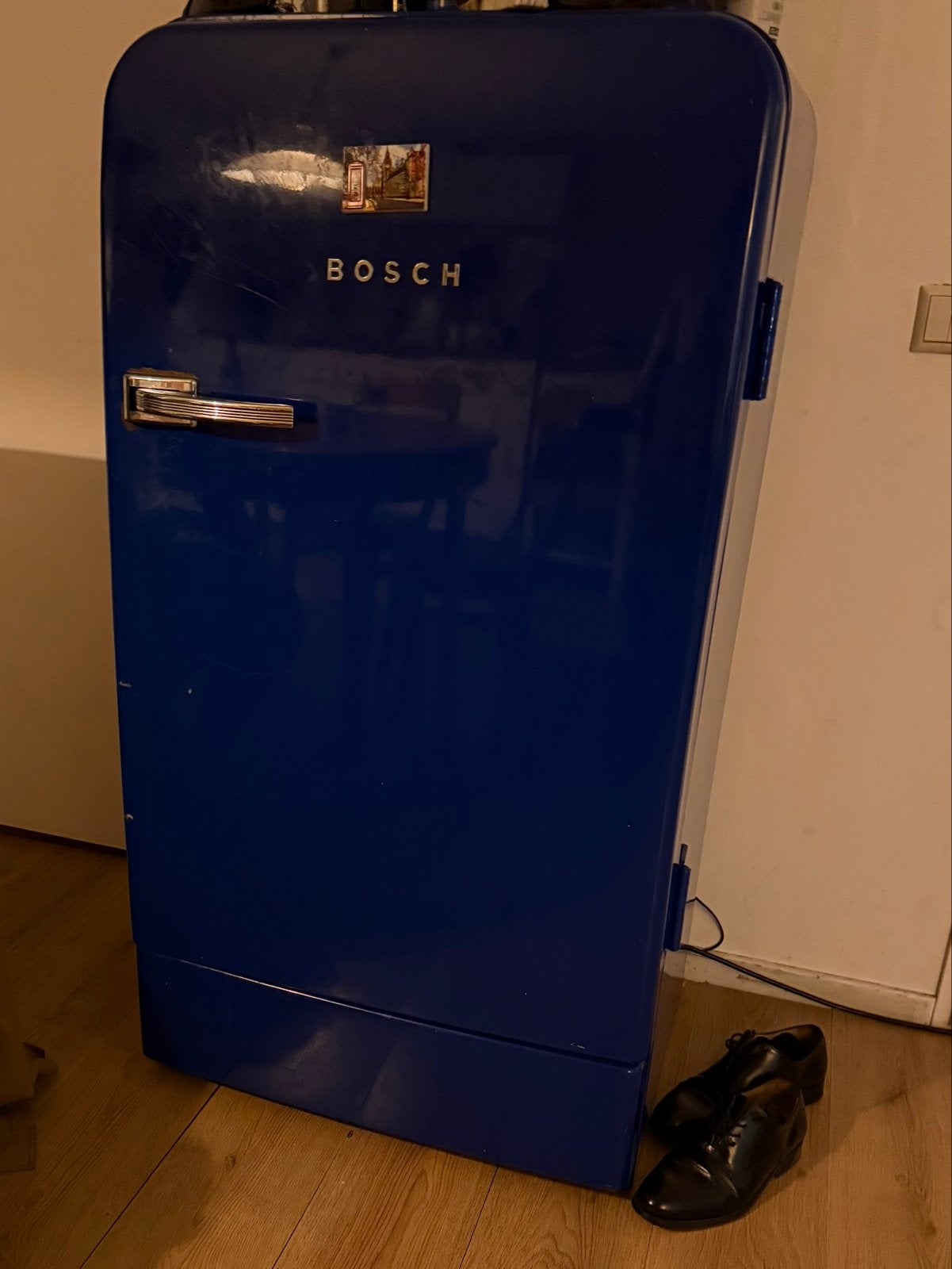 Retro Bosch koelkast - Blauwe eyecatcher, Witgoed en Apparatuur, Koelkasten en IJskasten, Ophalen, 120 tot 140 cm, 100 tot 150 liter