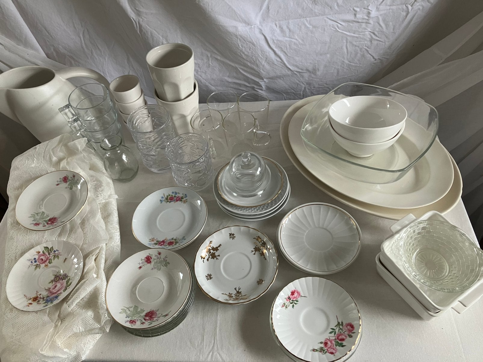 21 diner - sweet 16 - high tea - bruiloft servies tafelset, Antiek en Kunst, Ophalen of Verzenden