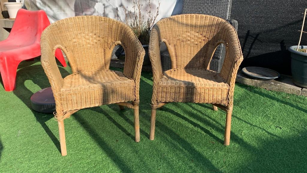 2 Rieten stoelen, Ophalen, Gebruikt, Rotan