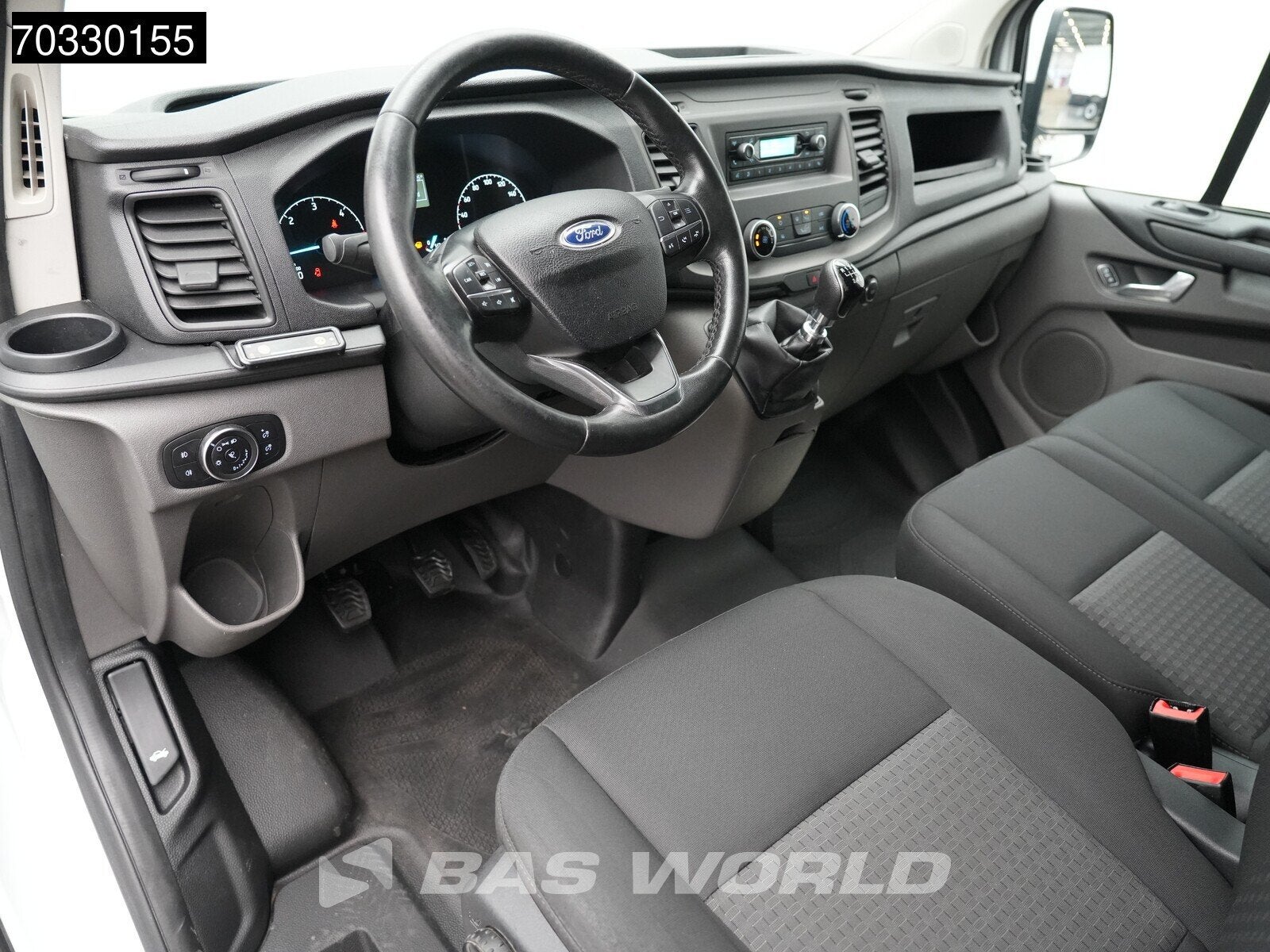 Ford Transit Custom 130PK Koelwagen L2H1 Airco Cruise Parkee, Auto's, Bestelauto's, Stof, Euro 6, 4 cilinders, Wit