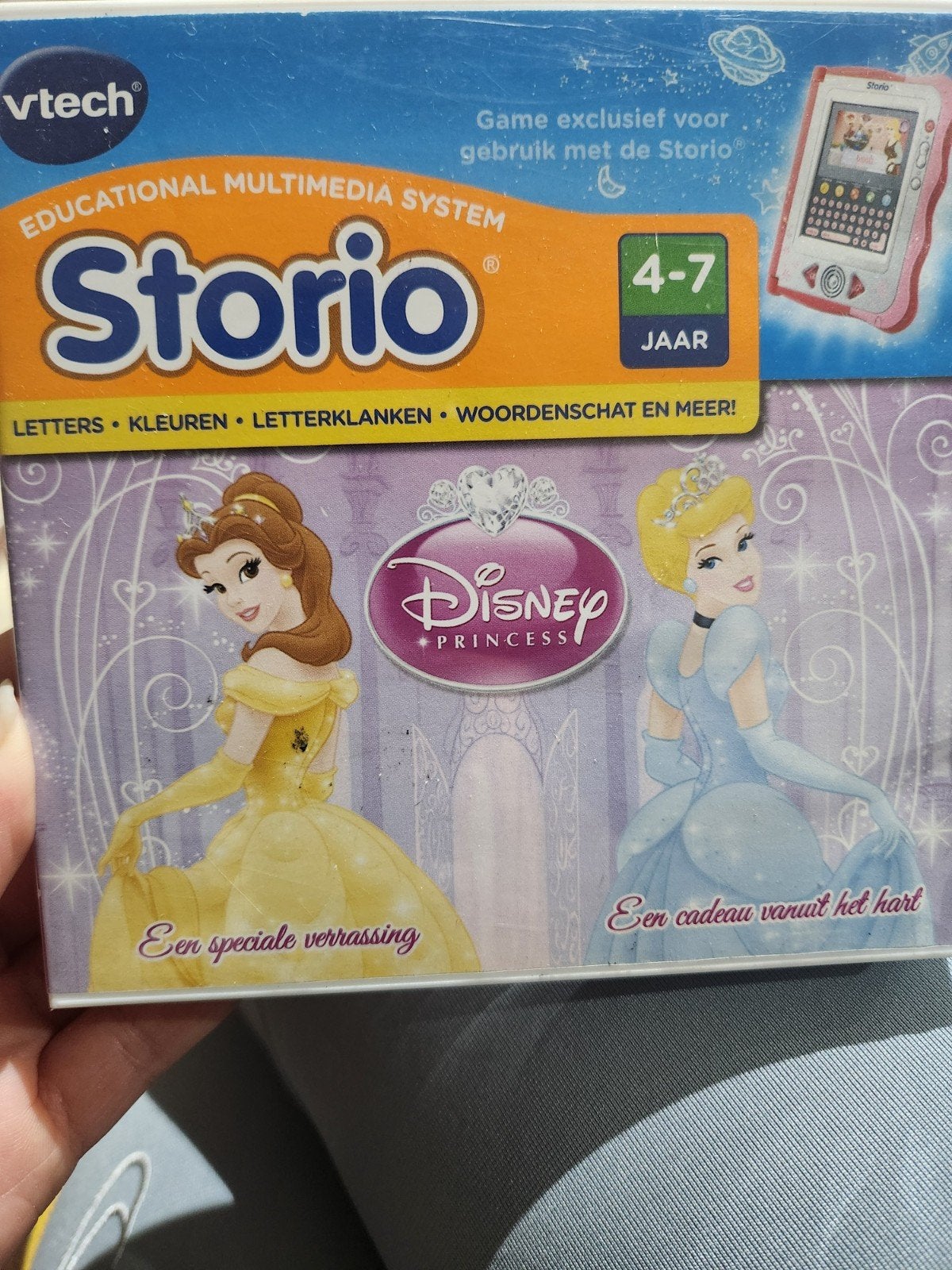 VTech Storio Disney Princess Game: Assepoester & Belle, Ophalen of Verzenden, Gebruikt, 4 tot 6 jaar