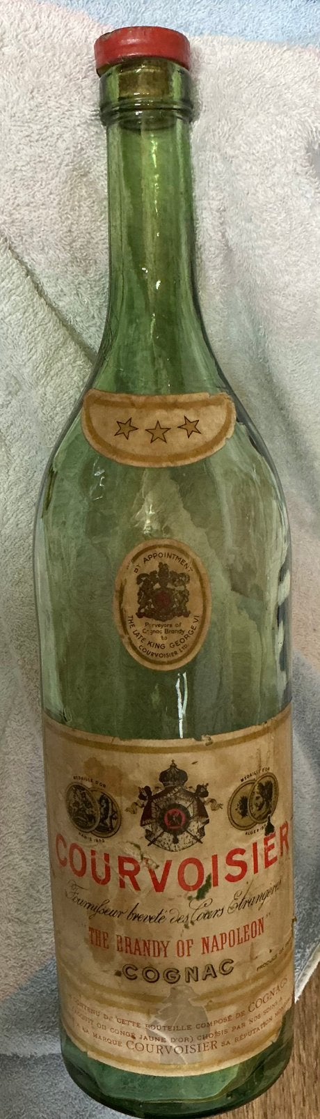 Oude grote fles van COURVOISER cognac 50 cm hoog, Verzamelen, Ophalen of Verzenden, Gebruikt, Overige typen