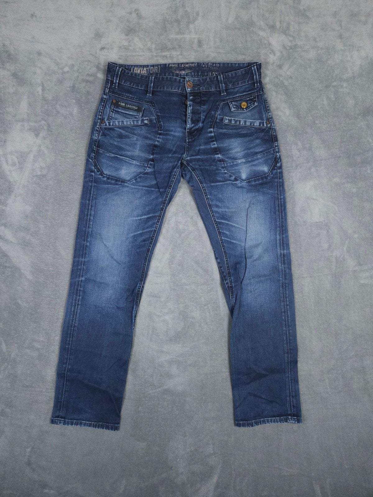 Pme Legend Broek W34 L32 Blauw Denim Jeans Aviator, ., Zo goed als nieuw, PME Legend, .