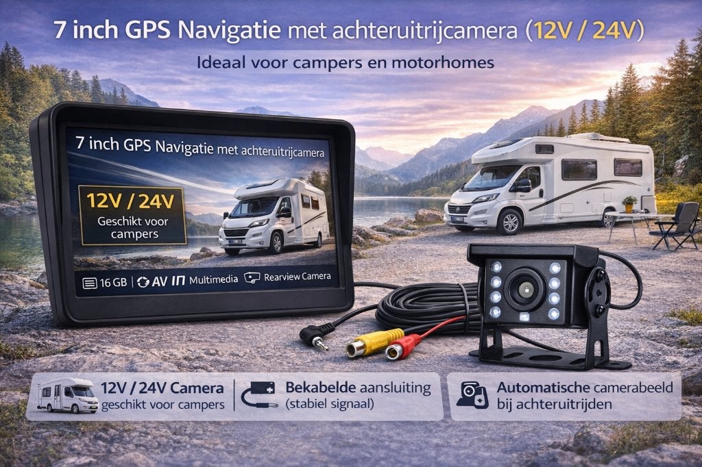 7 of 9" Auto, Camper, Truck GPS met Achteruitrijcamera Set, Ophalen of Verzenden, Nieuw