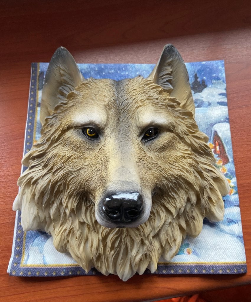 Kunst Wolven Kop / Nep Wolf Dieren Schedel Hoofd Jagen Jacht, Verzenden, Nieuw, Overige typen