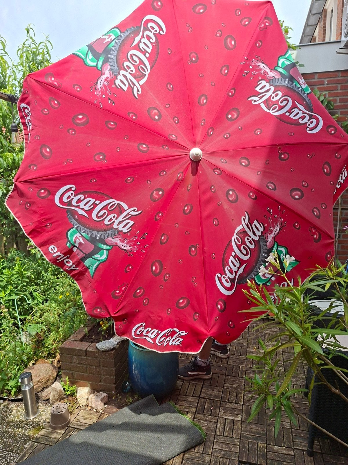 Hele oude Coca-Cola Parasol, Tuin en Terras, Parasols, Ophalen, Gebruikt, 2 tot 3 meter, Stokparasol