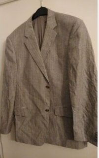 als nieuw CARTER & DAVIS 50% LINNEN Colbert beige grijs 25, Kleding | Heren, Verzenden, Zo goed als nieuw, Maat 48/50 (M), Grijs