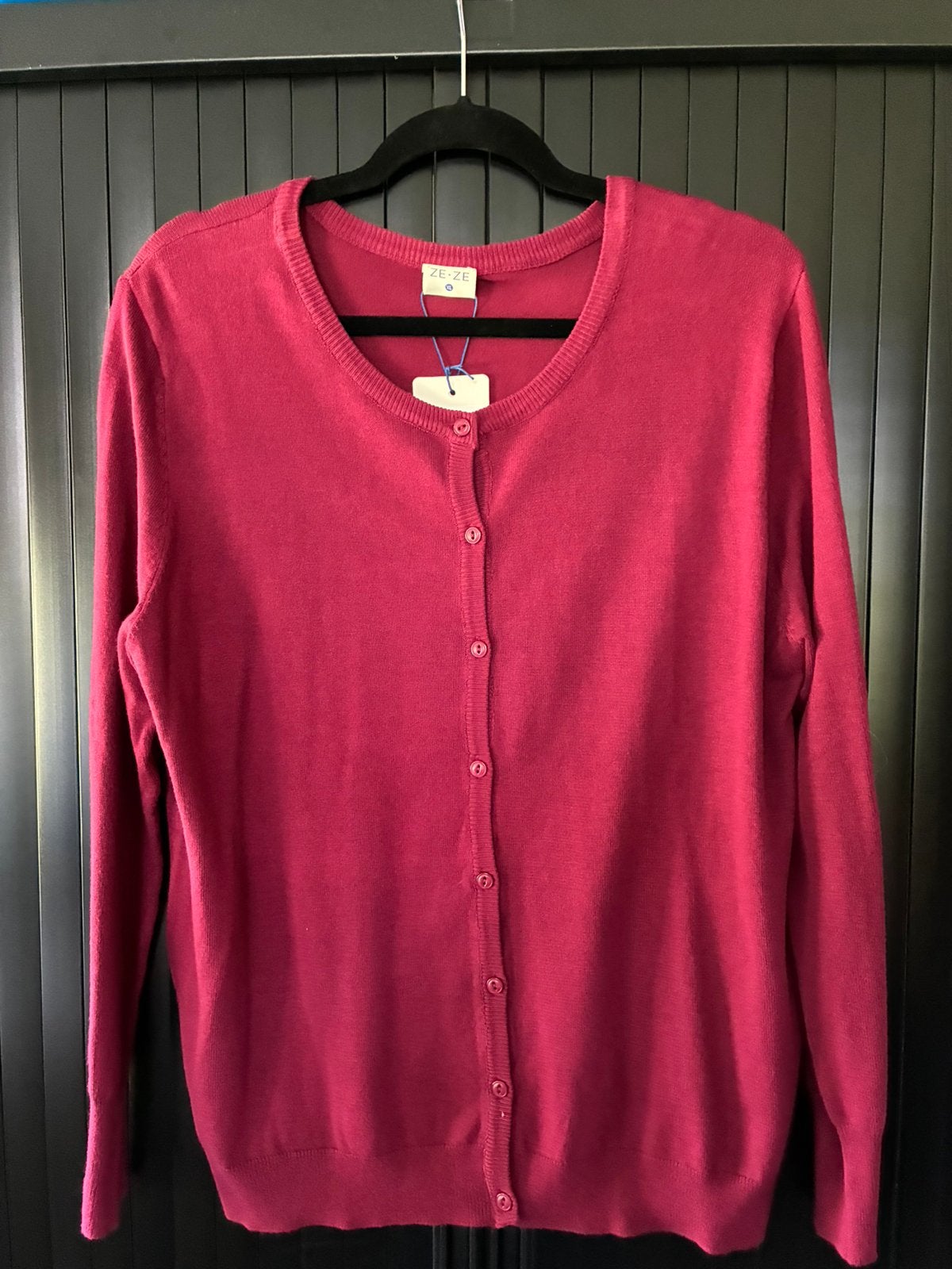 Mooi fijnbrei Bordeaux vestje Ze-Ze XL, Verzenden, Nieuw, Maat 46/48 (XL) of groter, Rood