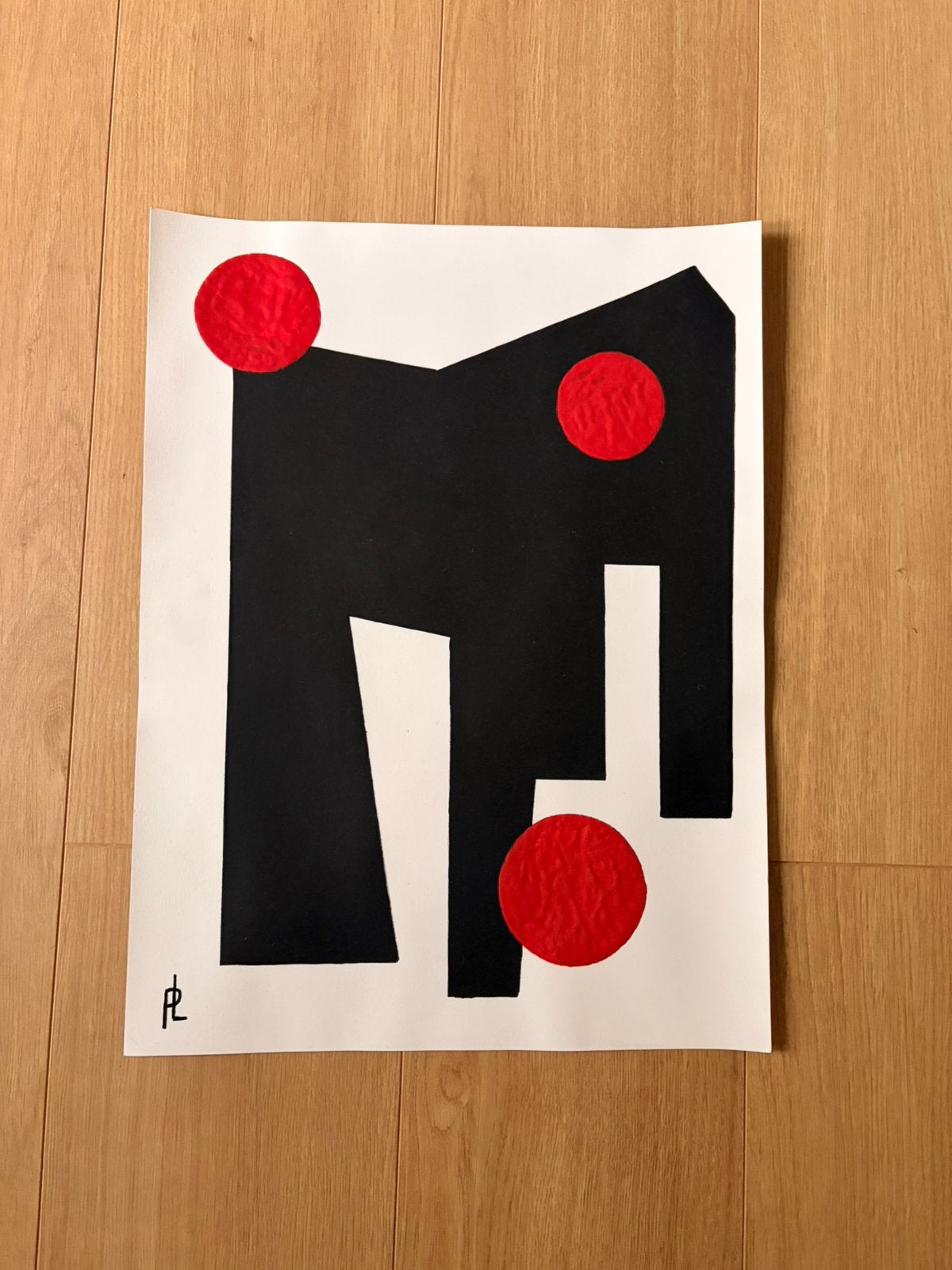 Frans kunstwerk Kumi Sugai verf kunst papier abstract canvas, Ophalen of Verzenden