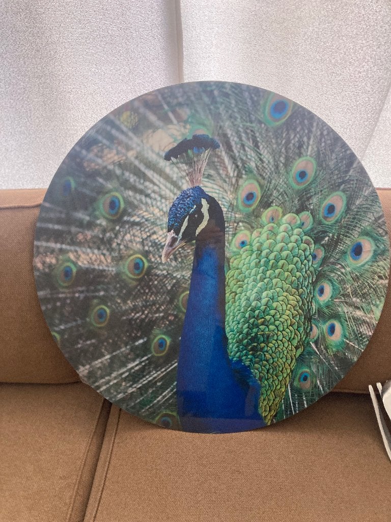 Poster rond hout pauw 70 cm, Ophalen, Nieuw, A1 t/m A3, Film en Tv