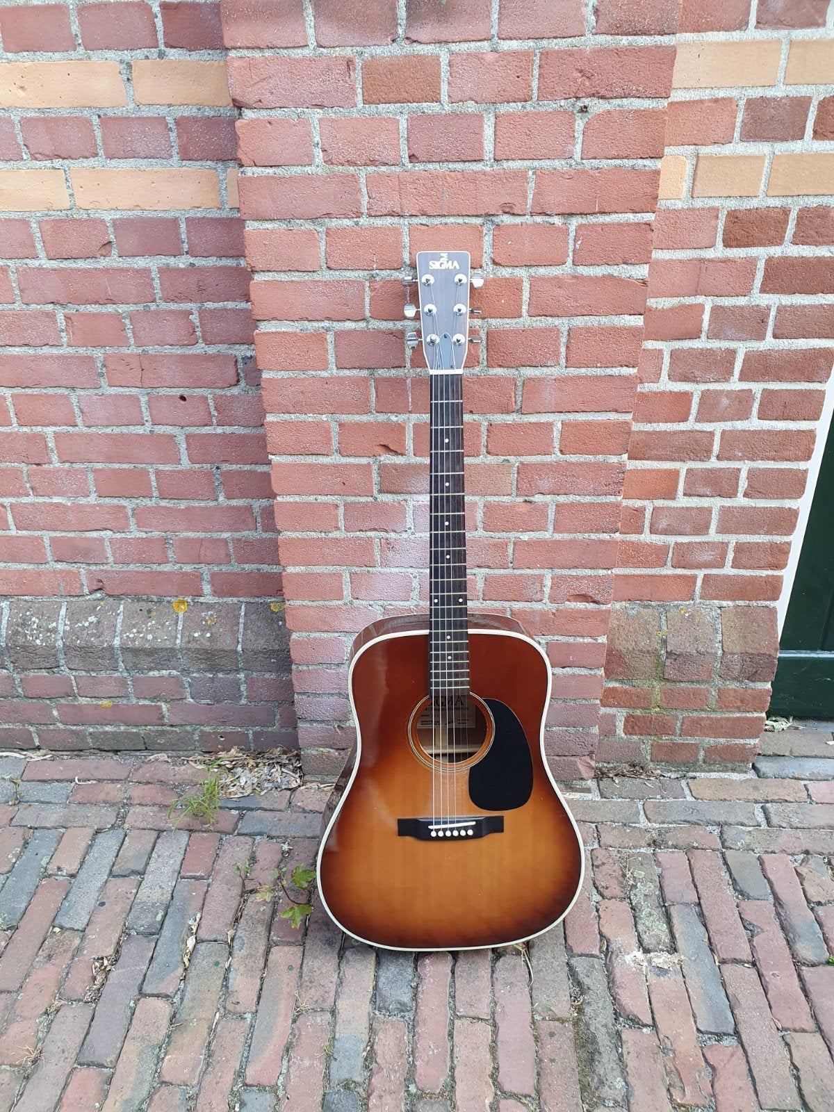 Vintage Sigma DM-5S akoestische gitaar (jaren '70), Ophalen, Gebruikt, Western- of Steelstringgitaar, Met koffer