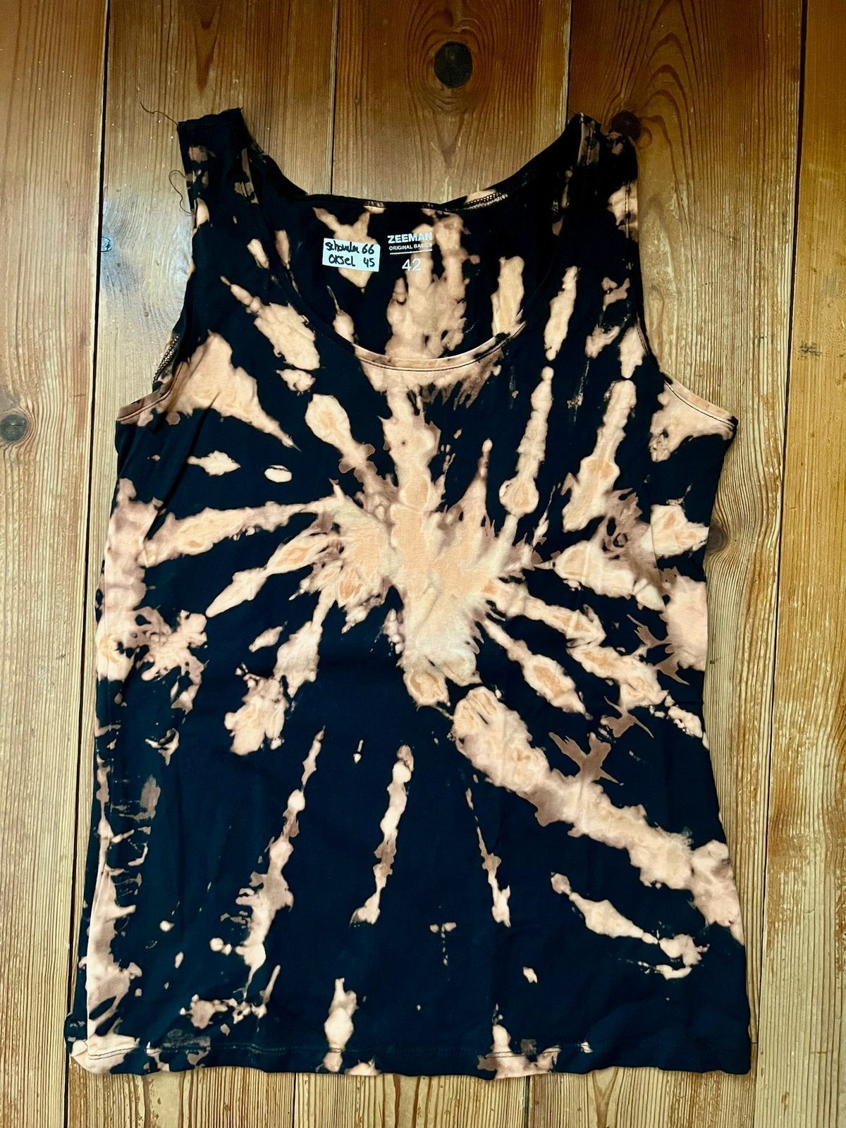 Hippie TIE DYE TOP 42 Handgeverfd door mij dus uniek, Zwart, Maat 42/44 (L), Nieuw, Ophalen of Verzenden