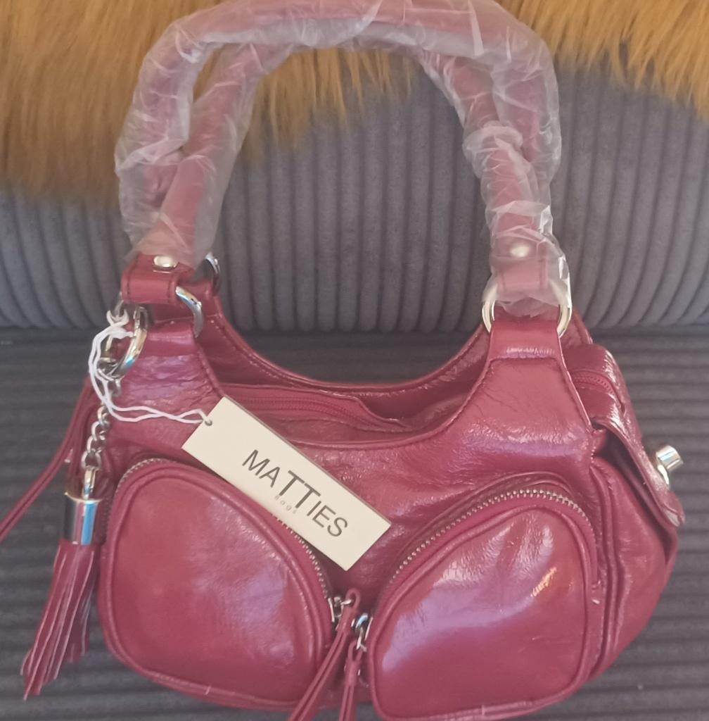 Rood lak dames tas nw, Verzenden, Rood, Handtas